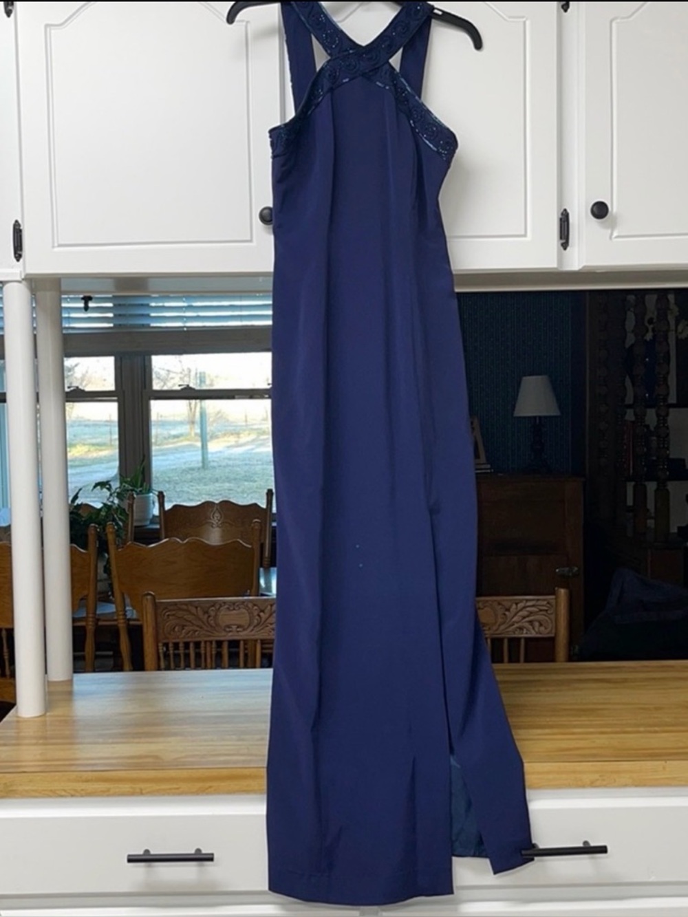 Rimini Blue Beaded Formal Dress